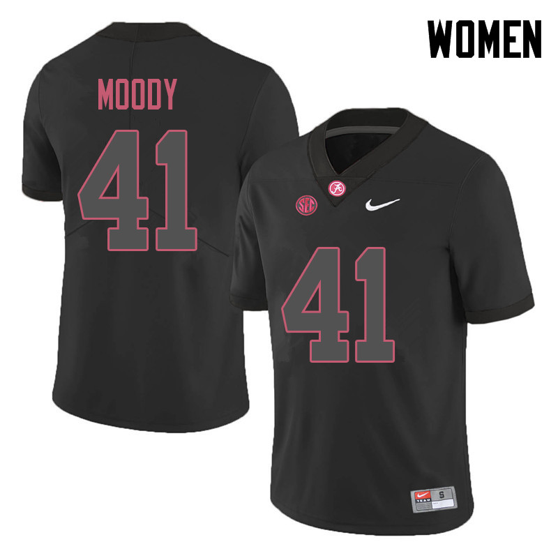 Alabama Crimson Tide Women's Jaylen Moody #41 Black NCAA Nike Authentic Stitched 2018 College Football Jersey GF16I18YY